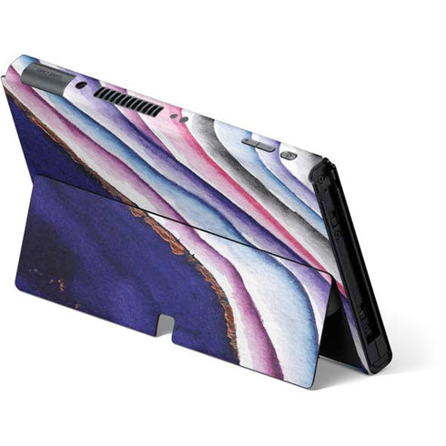 Violet Watercolor Geode Nintendo Switch OLED (2021) Skin